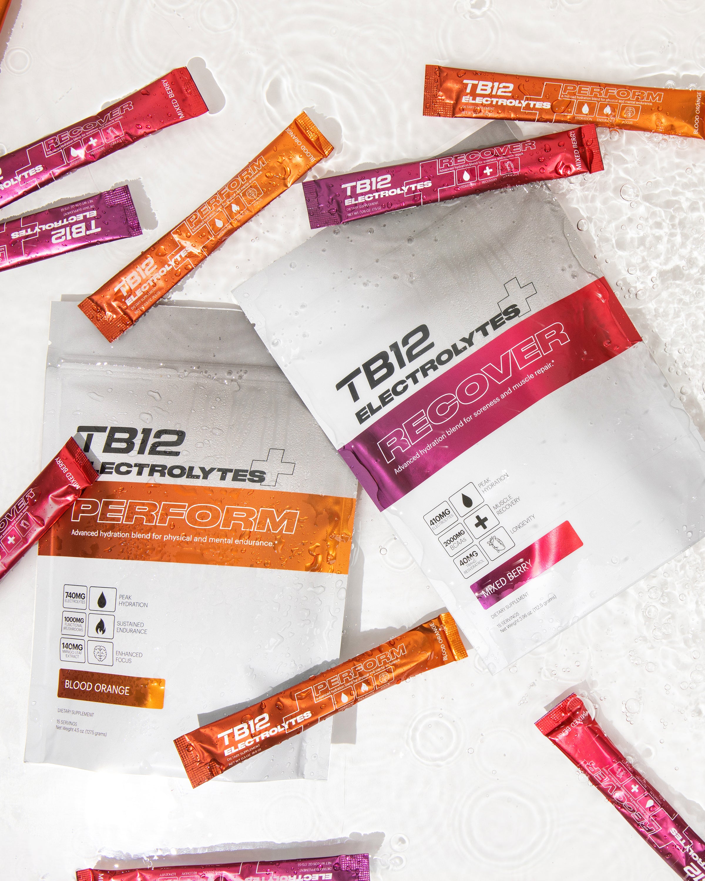 TB12 Electrolytes+ Perform & Recover Set (15ct Powder)