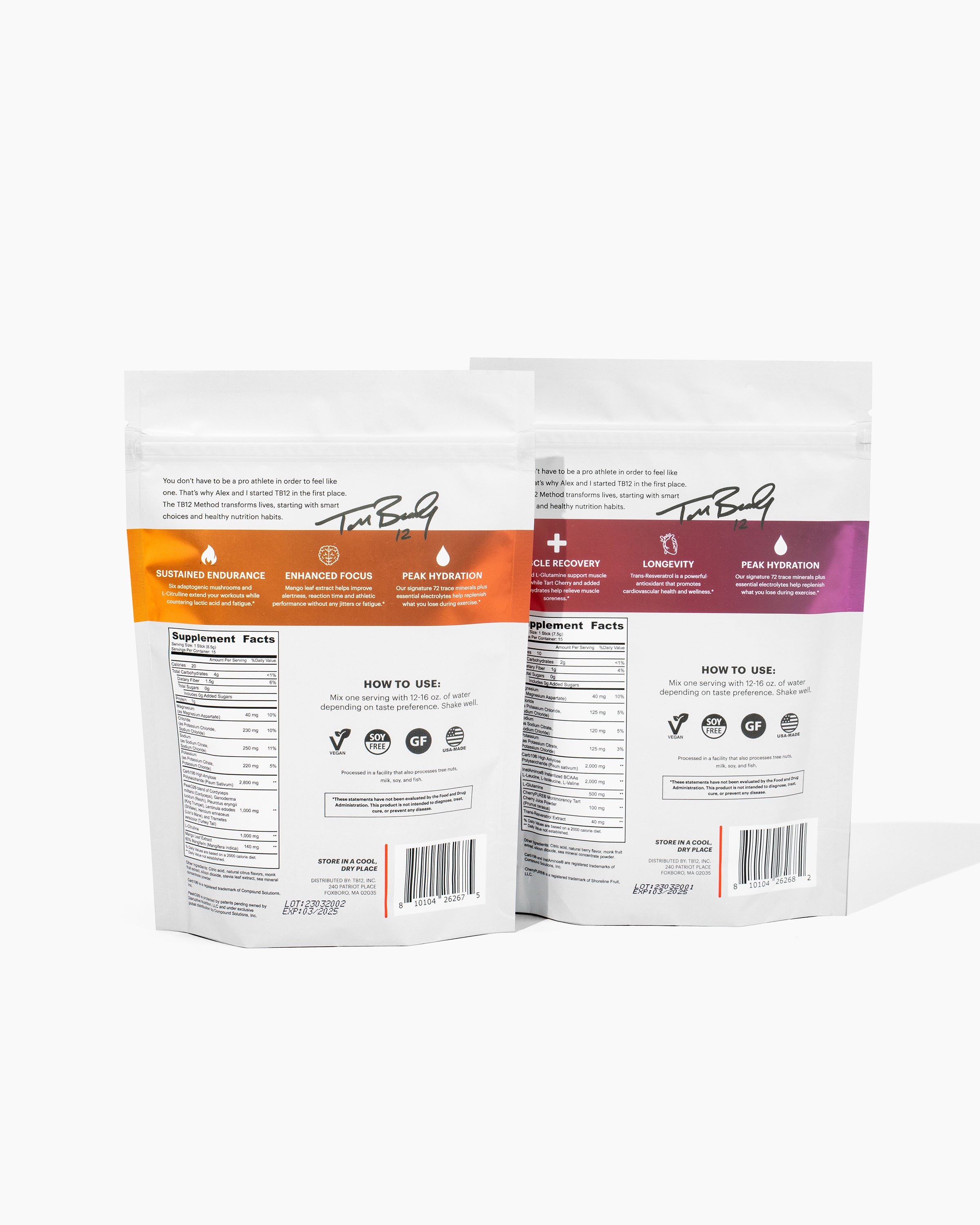 TB12 Electrolytes+ Perform & Recover Set (15ct Powder)