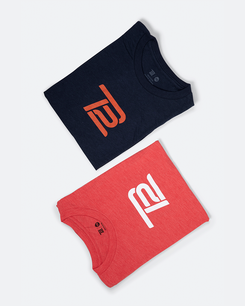 TB12 youth graphic t-shirts in red and navy