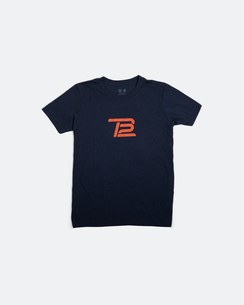 TB12 Youth T-Shirt in Navy Blue | Size Medium | Tri-Blend Material